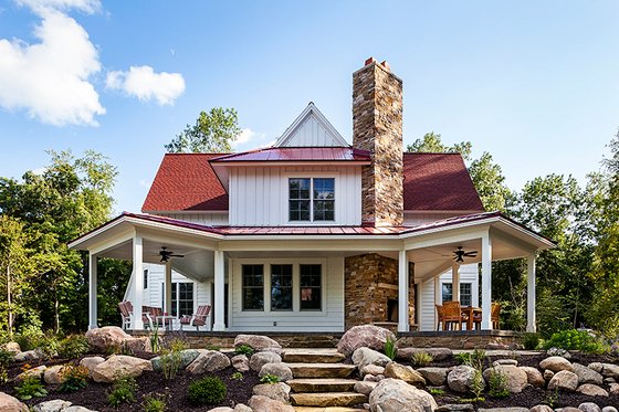 Exterior - Rear Elevation for Country House Plan #928-290 - 3 bed, 4 bath