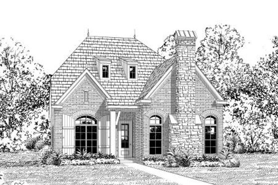 Exterior - Front Elevation for European House Plan #424-153 - 3 bed, 3 bath
