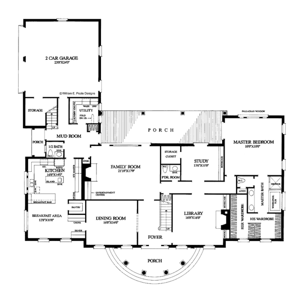 Architectural House Design - Classical Floor Plan - Main Floor Plan #137-301
