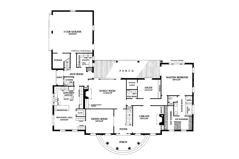 Home Plan - Floor Plan - Main Floor for Classical House Plan #137-301 - 4 bed, 4 bath