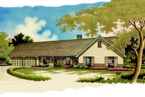 Ranch Exterior - Front Elevation Plan #45-119