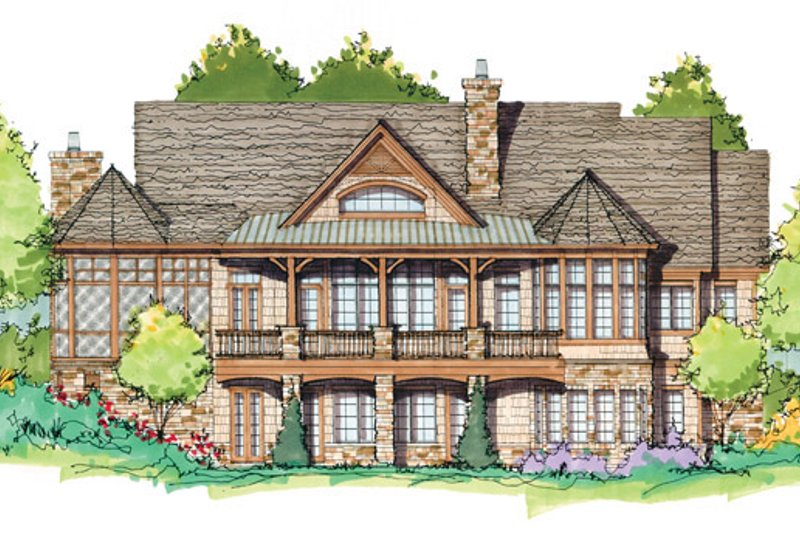 Architectural House Design - Exterior - Rear Elevation 1 for Craftsman House Plan #929-931 - 3 bed, 3.5 bath