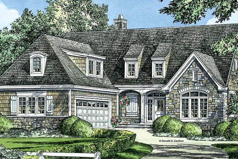 Architectural House Design - Exterior - Front Elevation 4 for Cottage House Plan #929-960 - 3 bed, 3.5 bath