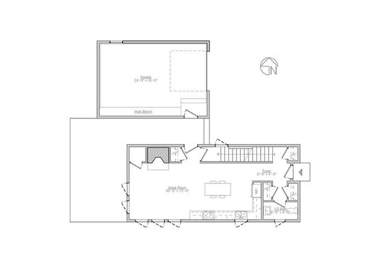 Floor Plan - Main Floor for Modern House Plan #914-5 - 2 bed, 1.5 bath