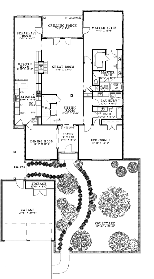 Architectural House Design - Traditional Floor Plan - Main Floor Plan #17-3267