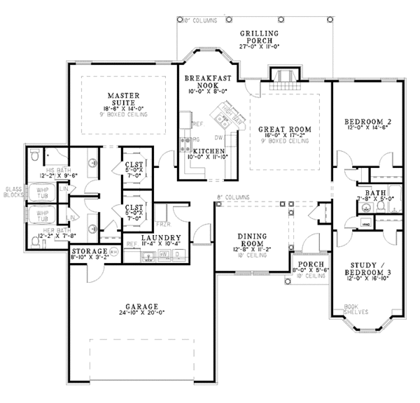 House Plan Design - Ranch Floor Plan - Main Floor Plan #17-2850