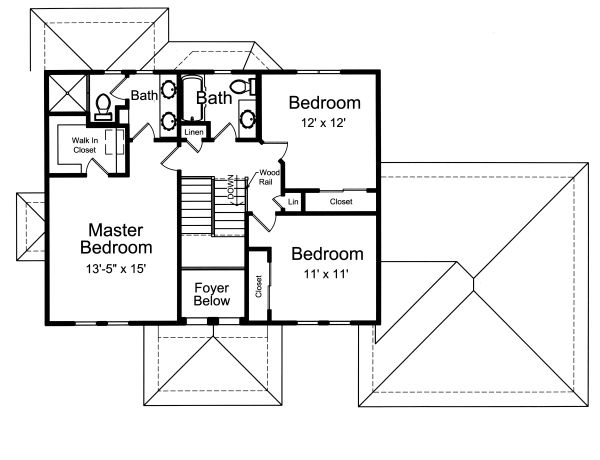 Home Plan - Traditional Floor Plan - Upper Floor Plan #46-871