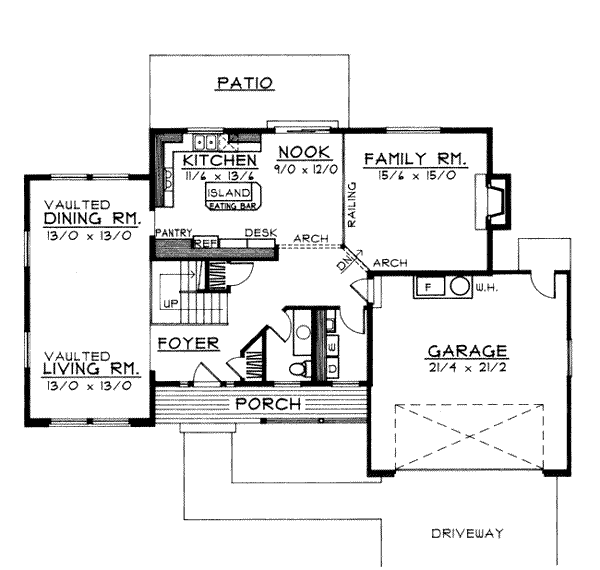 Home Plan - Traditional Floor Plan - Main Floor Plan #93-203