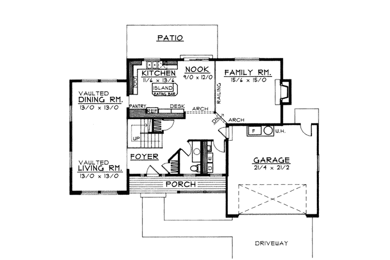 Dream House Plan - Floor Plan - Main Floor for Traditional House Plan #93-203 - 4 bed, 2.5 bath