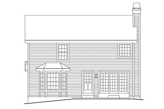 Exterior - Rear Elevation for Country House Plan #57-327 - 3 bed, 2.5 bath