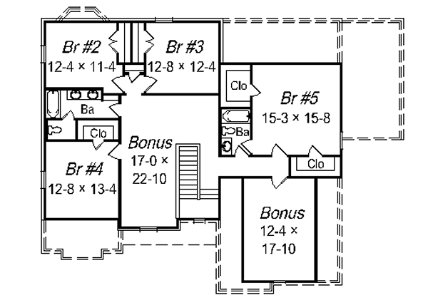 Traditional Floor Plan - Upper Floor Plan #329-135