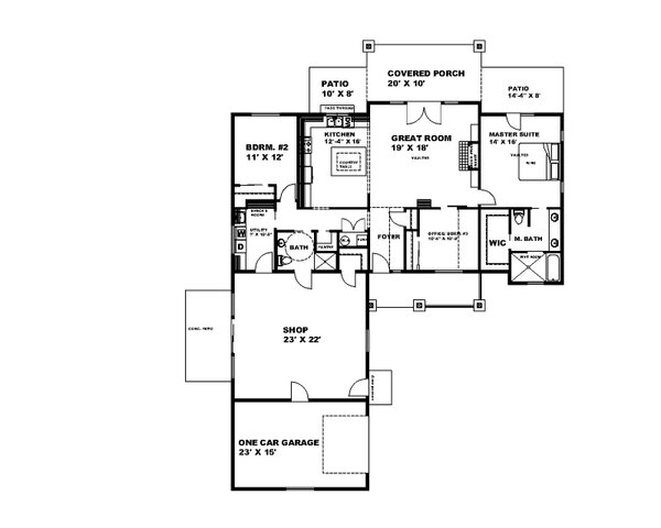 Craftsman Floor Plan - Main Floor Plan #117-937