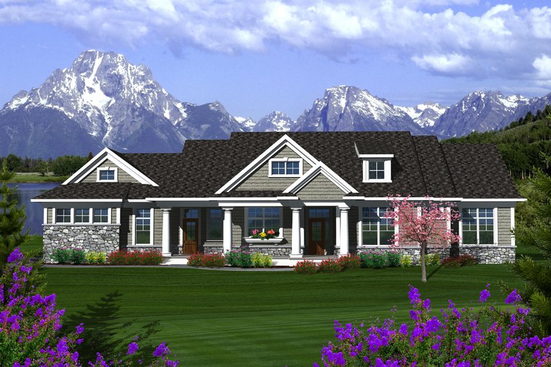 Traditional Style House Plan - 3 Beds 2.5 Baths 2164 Sq/Ft Plan #70-1135