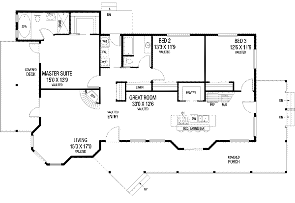 Architectural House Design - Traditional Floor Plan - Main Floor Plan #60-567