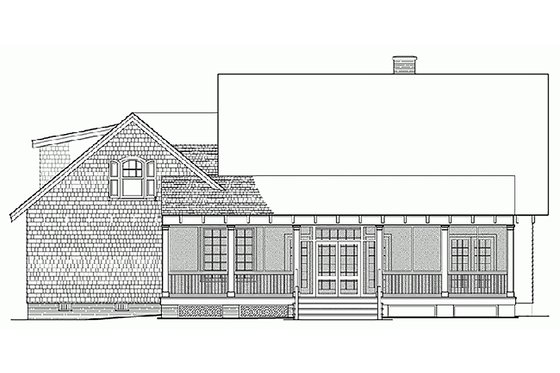Exterior - Rear Elevation for Craftsman House Plan #137-251 - 4 bed, 3 bath
