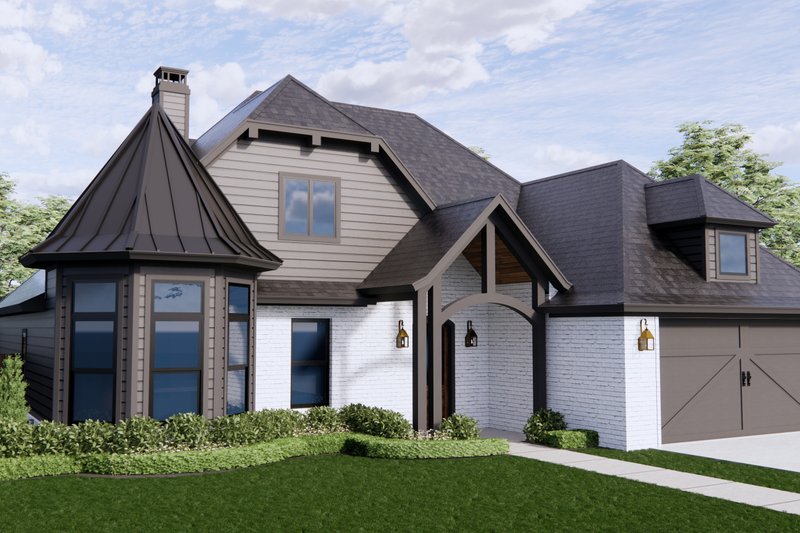 House Design - Exterior - Front Elevation 5 for Tudor House Plan #1096-104 - 4 bed, 2 bath