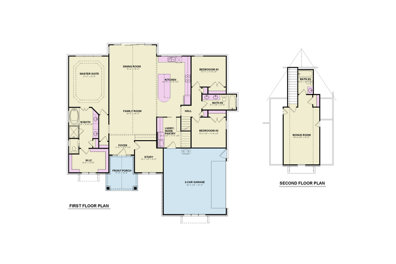 House Blueprint - Floor Plan - Main Floor for Traditional House Plan #54-682 - 3 bed, 3 bath