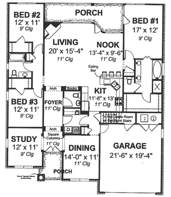 Dream House Plan - Traditional Floor Plan - Main Floor Plan #20-1873