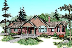 Country Exterior - Front Elevation Plan #60-223