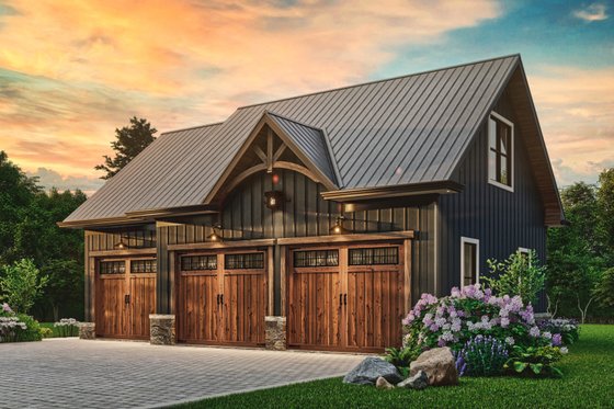 Exterior - Front Elevation 11 for Traditional House Plan #54-595, 1 bath