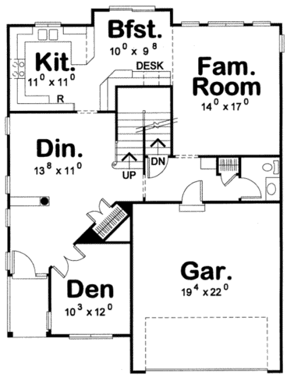 House Design - European Floor Plan - Main Floor Plan #20-1741