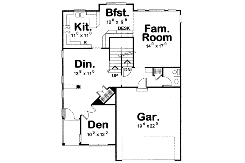 Architectural House Design - Floor Plan - Main Floor for European House Plan #20-1741 - 3 bed, 3 bath