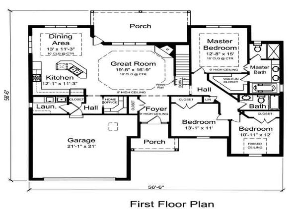 House Design - Traditional Floor Plan - Main Floor Plan #46-484