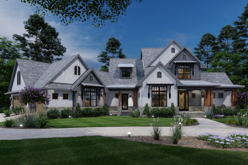 Architectural House Design - Farmhouse Exterior - Front Elevation Plan #120-195