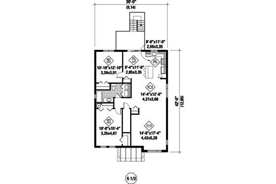 Floor Plan - Upper Floor for Contemporary House Plan #25-4356 - 6 bed, 3 bath