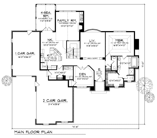 House Plan Design - Modern Floor Plan - Main Floor Plan #70-459