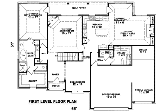 Floor Plan - Main Floor for European House Plan #81-1044 - 3 bed, 2.5 bath