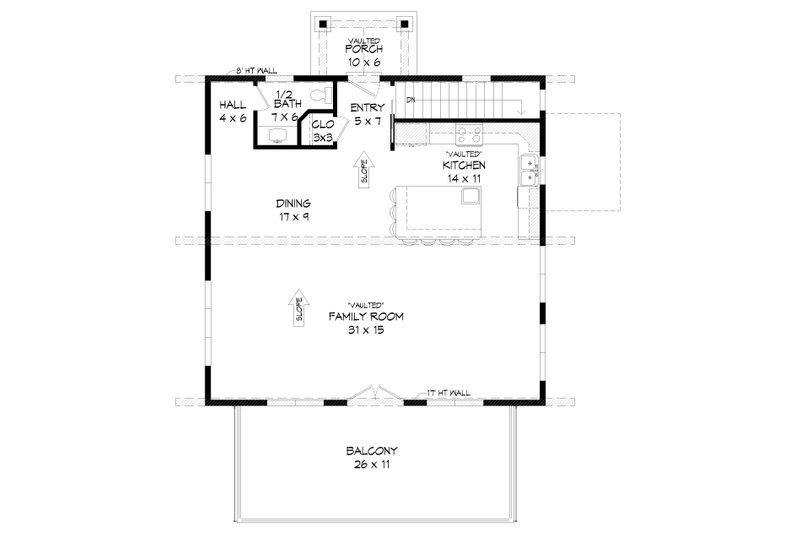 Architectural House Design - Floor Plan - Upper Floor for Contemporary House Plan #932-472 - 2 bed, 2 bath