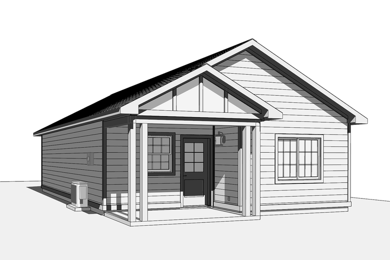 House Plan Design - Exterior - Rear Elevation for Contemporary House Plan #1099-15 - 1 bed, 1 bath
