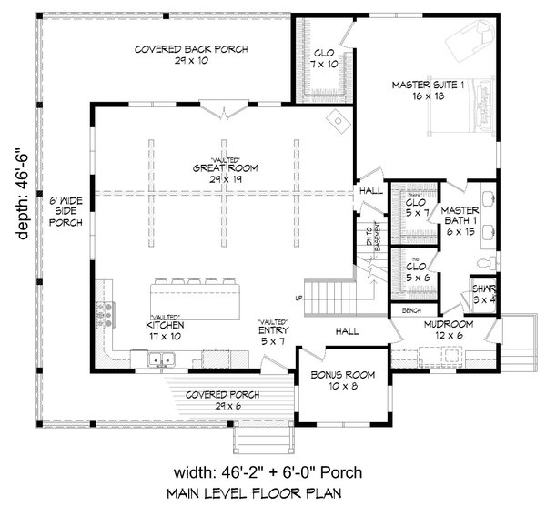 Traditional Floor Plan - Main Floor Plan #932-477