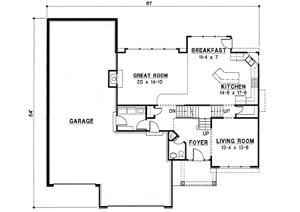Traditional Floor Plan - Main Floor Plan #67-257