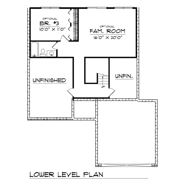 Traditional Floor Plan - Lower Floor Plan #70-107