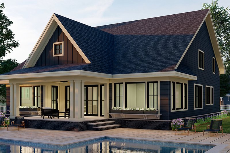 Dream House Plan - Exterior - Rear Elevation 1 for Craftsman House Plan #51-1174 - 4 bed, 3.5 bath