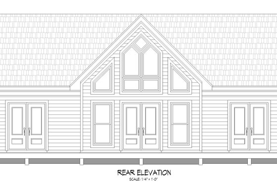 Exterior - Rear Elevation for Traditional House Plan #932-406 - 2 bed, 2 bath