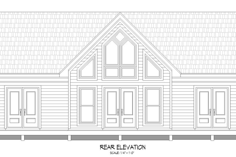 Home Plan - Exterior - Rear Elevation for Traditional House Plan #932-406 - 2 bed, 2 bath