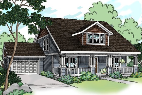 Exterior - Front Elevation 3 for Craftsman House Plan #124-386 - 3 bed, 2.5 bath