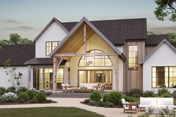 Exterior - Rear Elevation for Farmhouse House Plan #1114-16 - 4 bed, 3.5 bath
