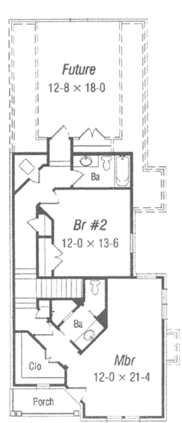 Colonial Floor Plan - Upper Floor Plan #329-133