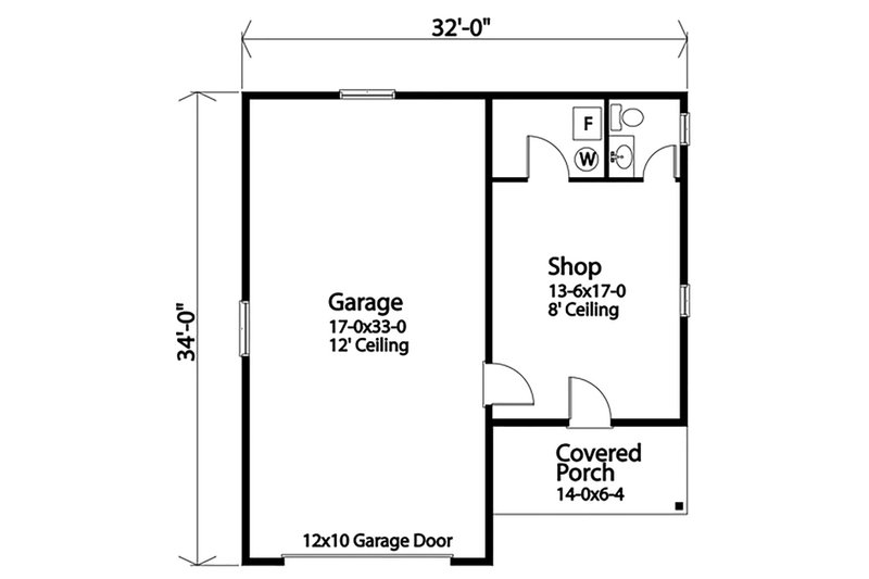 Dream House Plan - Floor Plan - Main Floor for Country House Plan #22-578, 1 bath