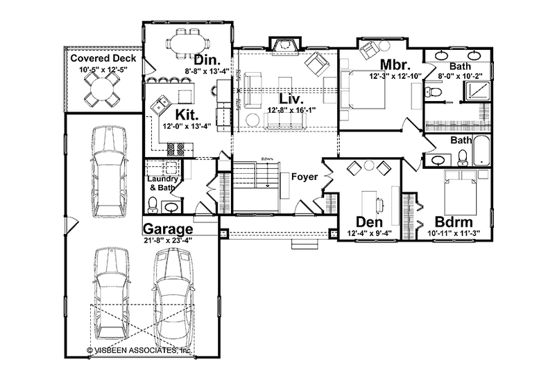 Home Plan - Floor Plan - Main Floor for Craftsman House Plan #928-151 - 2 bed, 2.5 bath