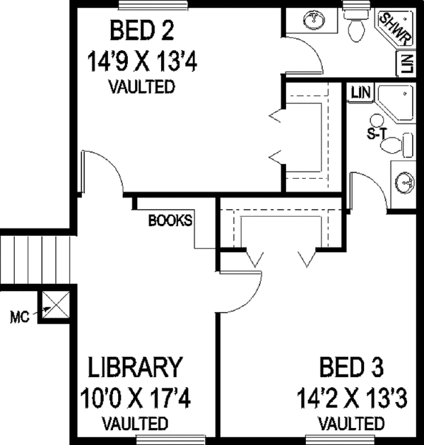 Dream House Plan - Contemporary Floor Plan - Upper Floor Plan #60-1029