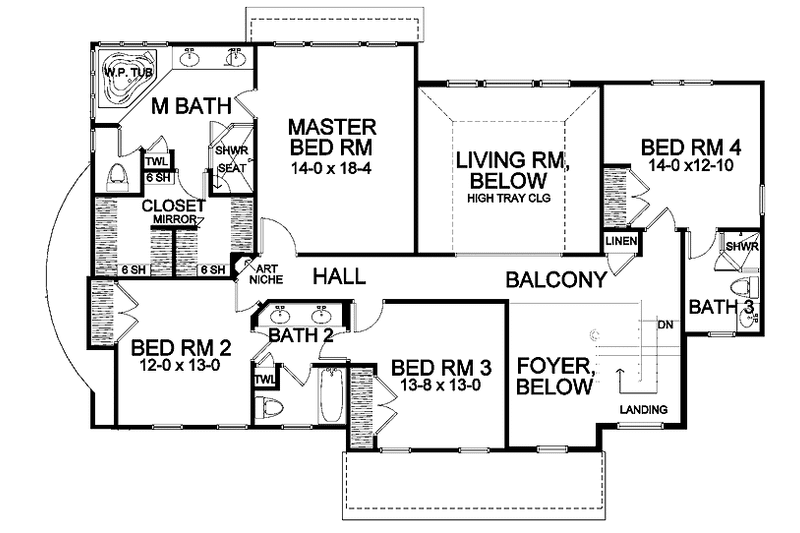 Dream House Plan - Floor Plan - Upper Floor for Country House Plan #328-441 - 4 bed, 4 bath