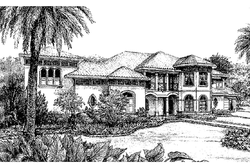 Architectural House Design - Mediterranean Exterior - Front Elevation Plan #1021-2