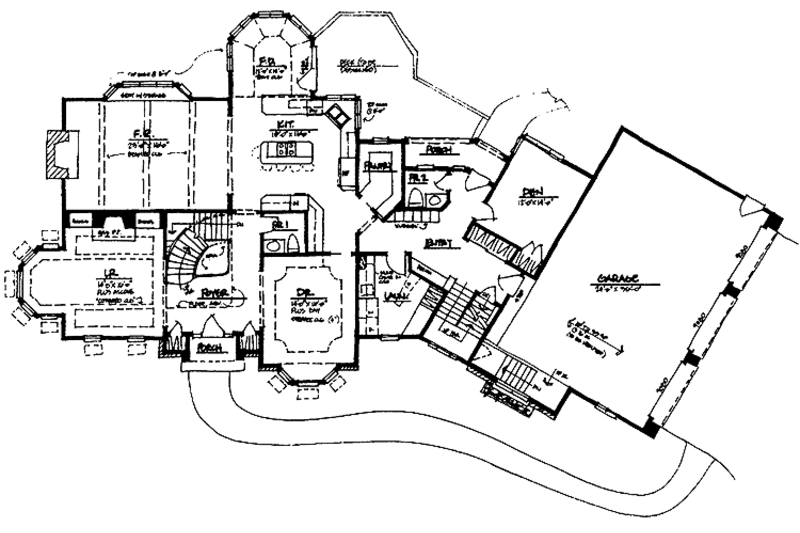 Dream House Plan - Floor Plan - Main Floor for Traditional House Plan #328-196 - 5 bed, 4.5 bath