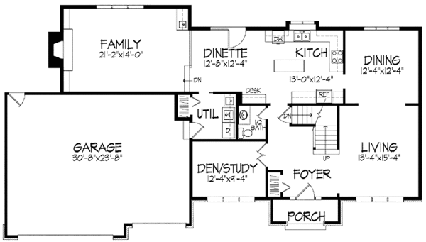 Architectural House Design - Colonial Floor Plan - Main Floor Plan #51-925