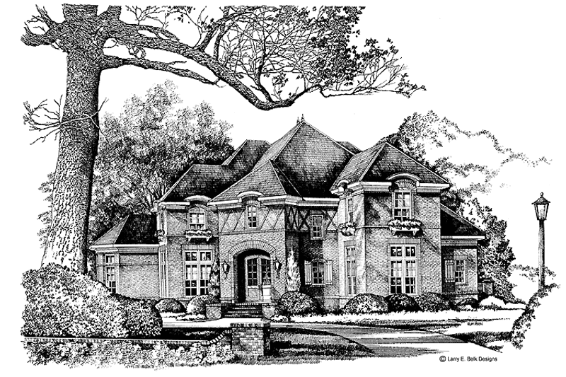 Dream House Plan - Exterior - Front Elevation 3 for Tudor House Plan #952-261 - 5 bed, 3 bath